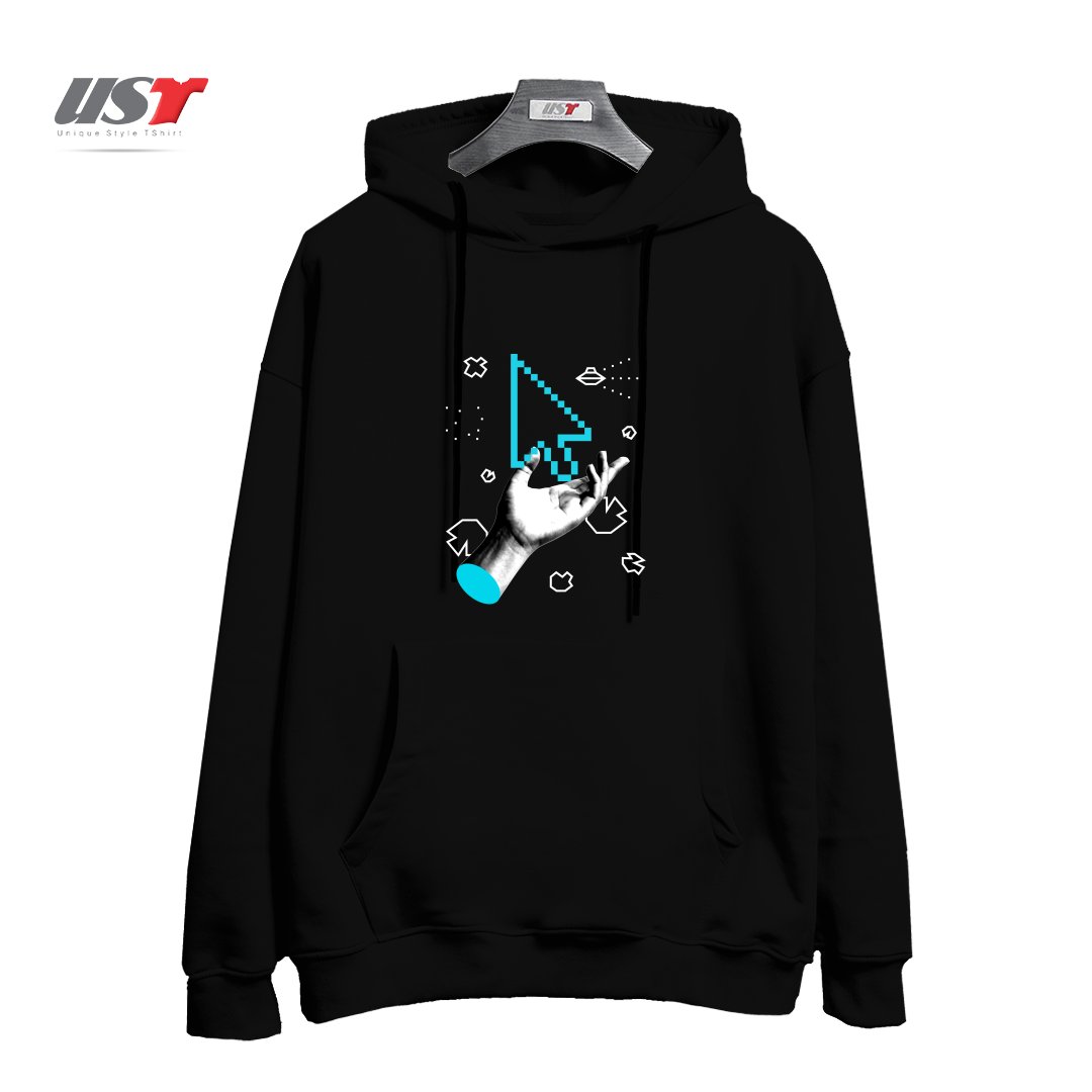 طرح THE ALMIGHTY CURSOR هودی اورسایزرنگ مشکی