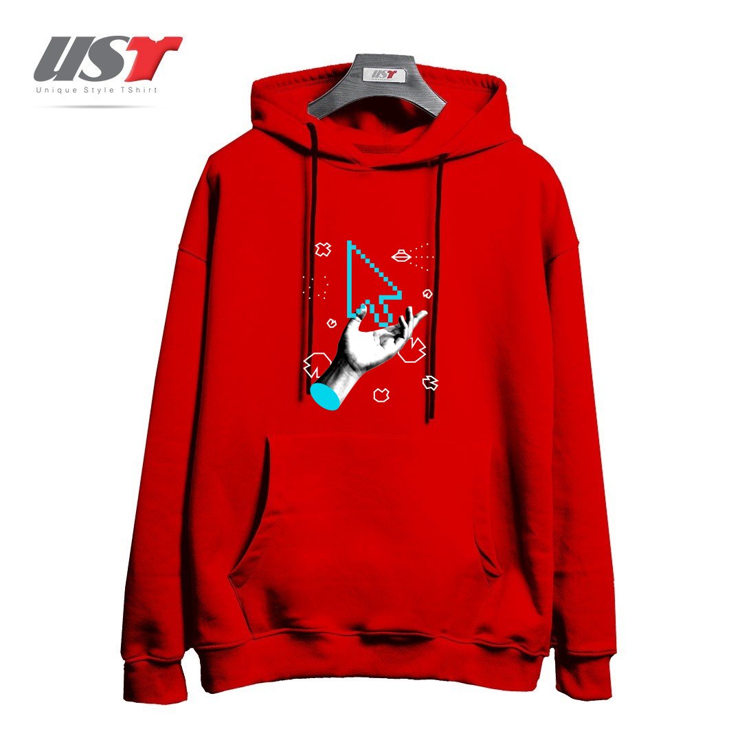 طرح THE ALMIGHTY CURSOR هودی اورسایزرنگ قرمز