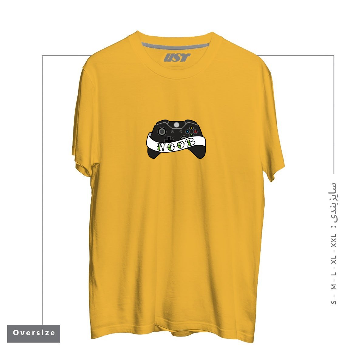 طرح TATTOO NOOB تیشرت اورسایزرنگ خردلی