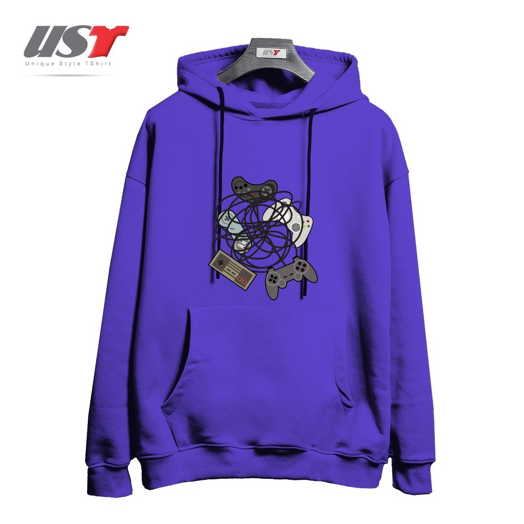 طرح TANGLED JOYSTICKS هودی اورسایزرنگ بنفش