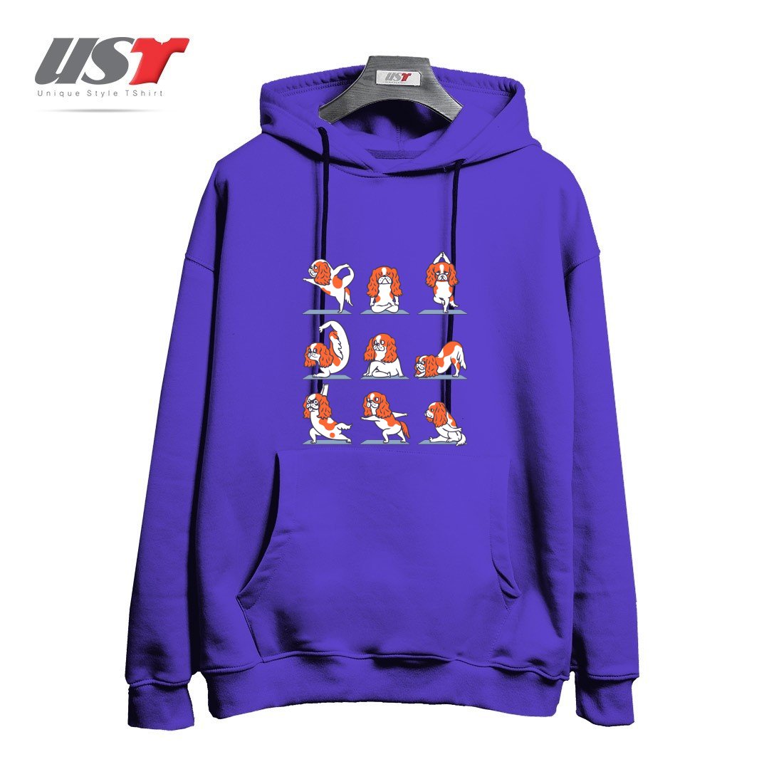 هودی اورسایز طرح CAVALIER KING CHARLES SPANIEL YOGA