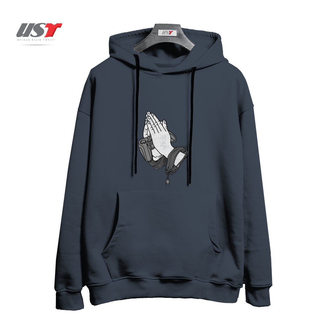 طرح PLAYING HANDS هودی اورسایزرنگ دودی