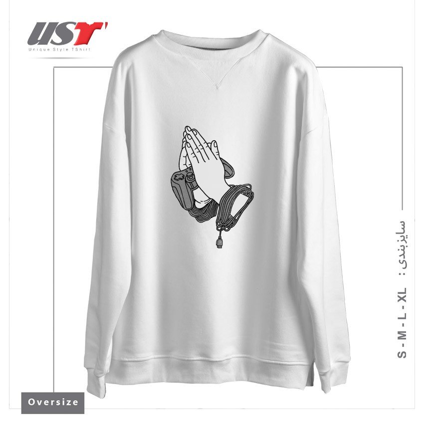 سوییشرت اورسایز طرح PLAYING HANDS