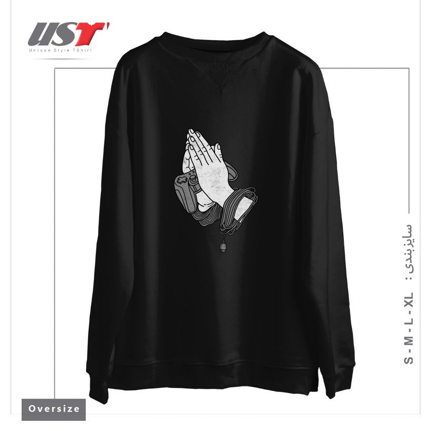 سوییشرت اورسایز طرح PLAYING HANDS