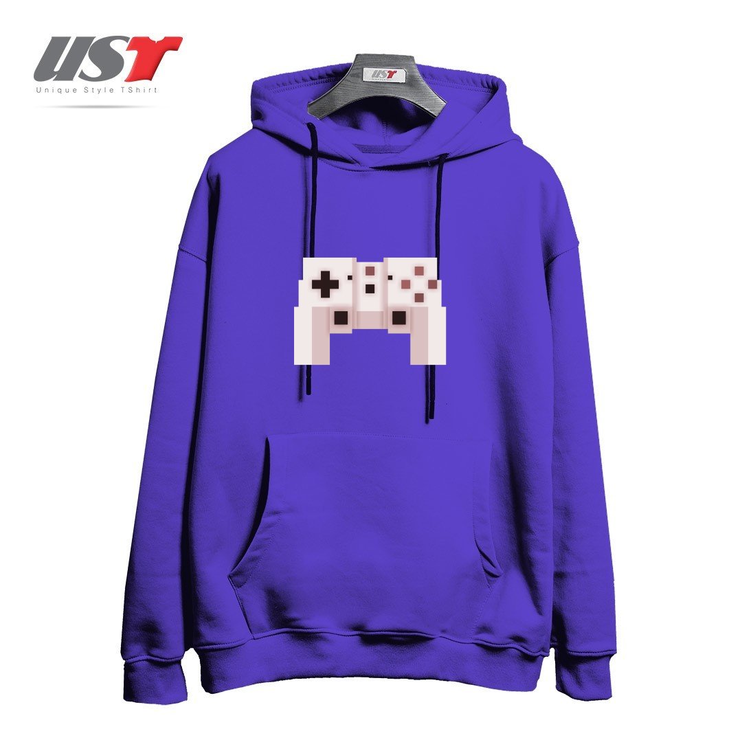 طرح PIXEL ART GAME CONTROLLER هودی اورسایزرنگ بنفش