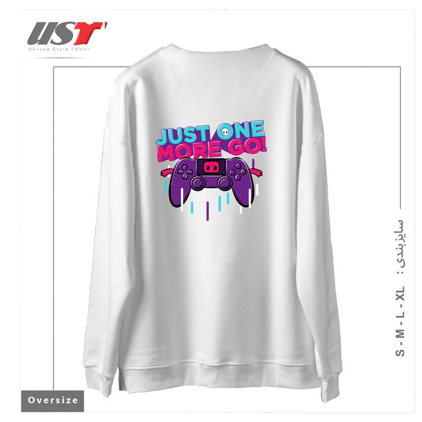طرح ONE MORE GO سوییشرت اورسایزرنگ سفید