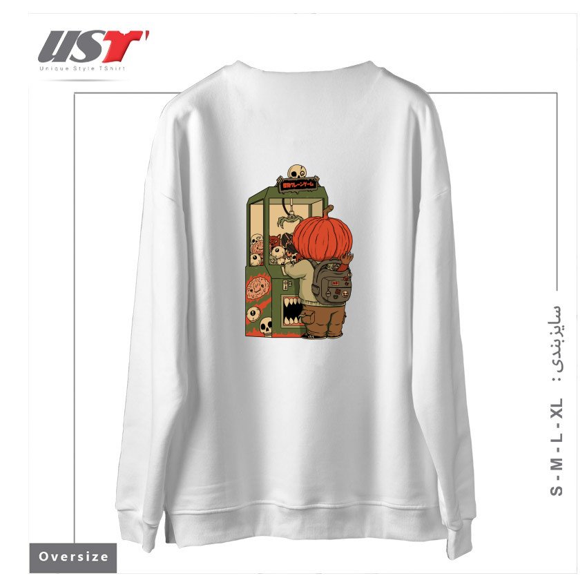 طرح MONSTER CLAW MACHINE CHAMP سوییشرت اورسایزرنگ سفید