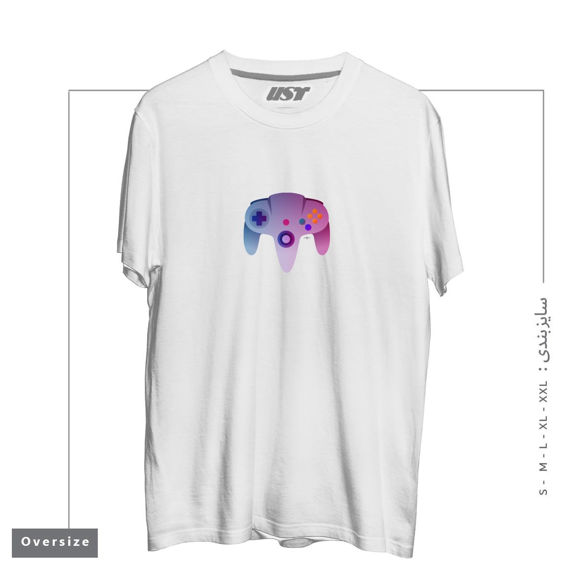 طرح N64 NOSTALGIA تیشرت اورسایزرنگ سفید