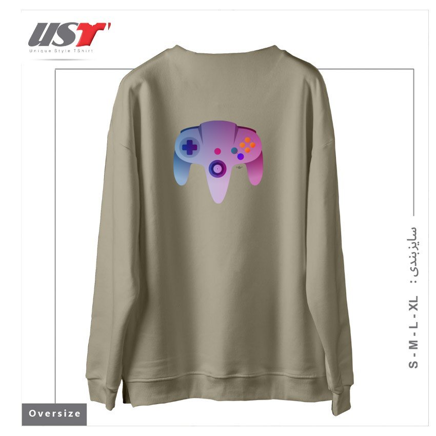 طرح N64 NOSTALGIA سوییشرت اورسایزرنگ نخودی