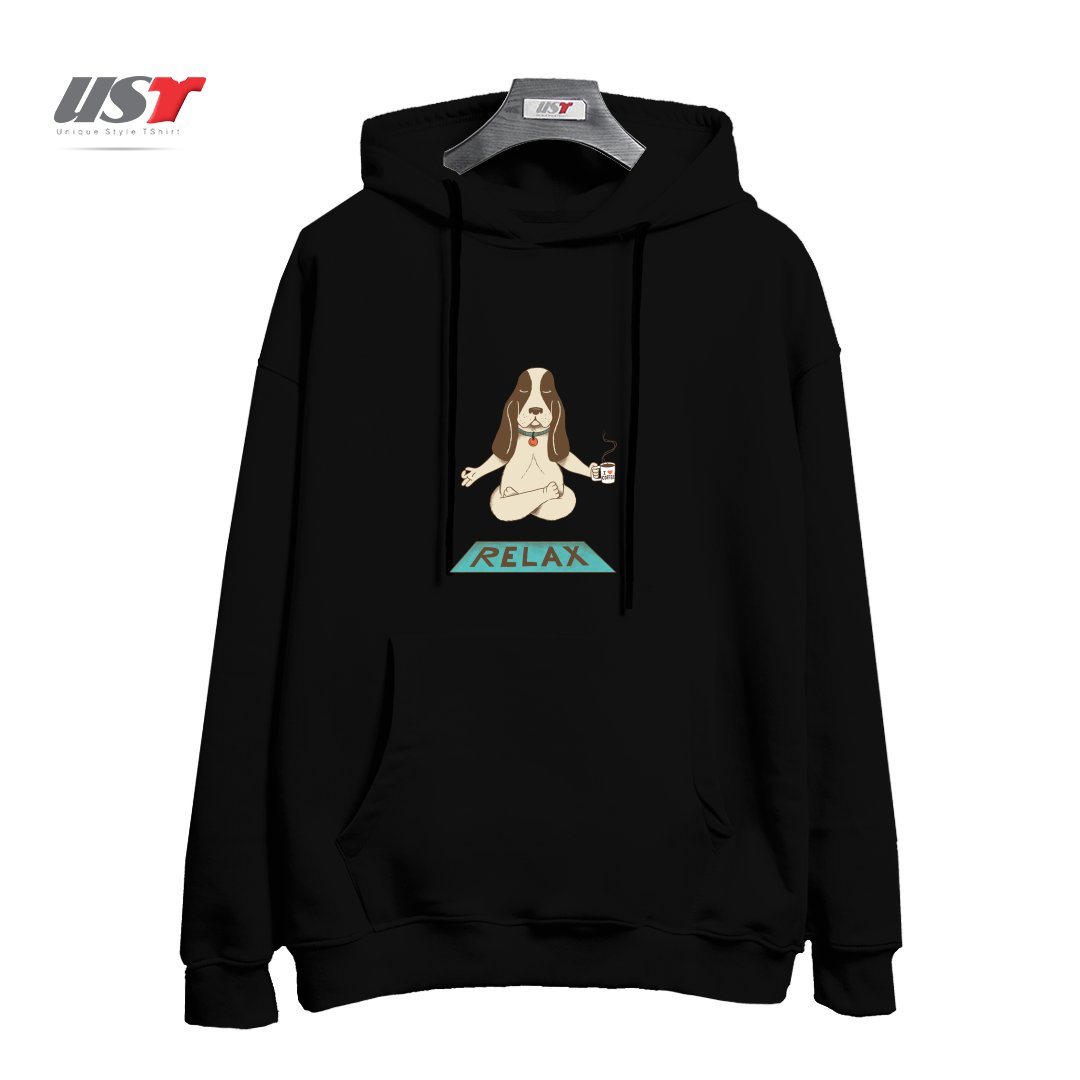 طرح DOG هودی اورسایزرنگ مشکی