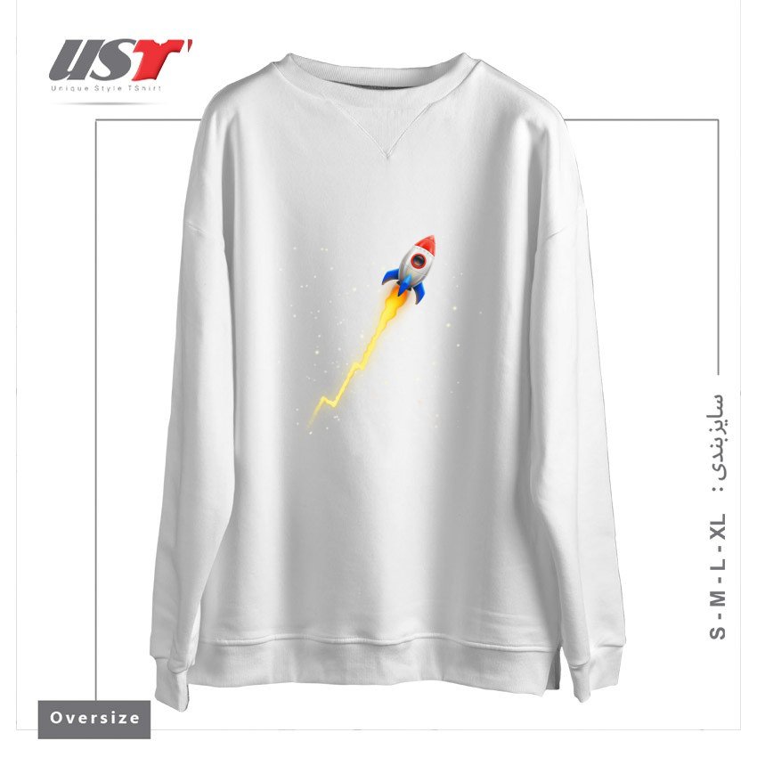 سوییشرت اورسایز طرح TO THE MOON2