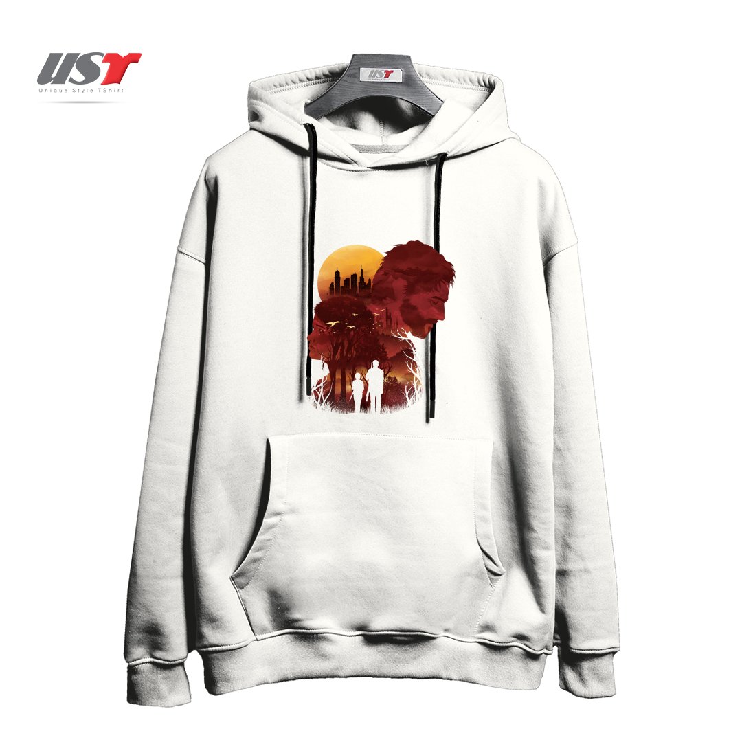 طرح THE LAST SUNSET هودی اورسایزرنگ سفید