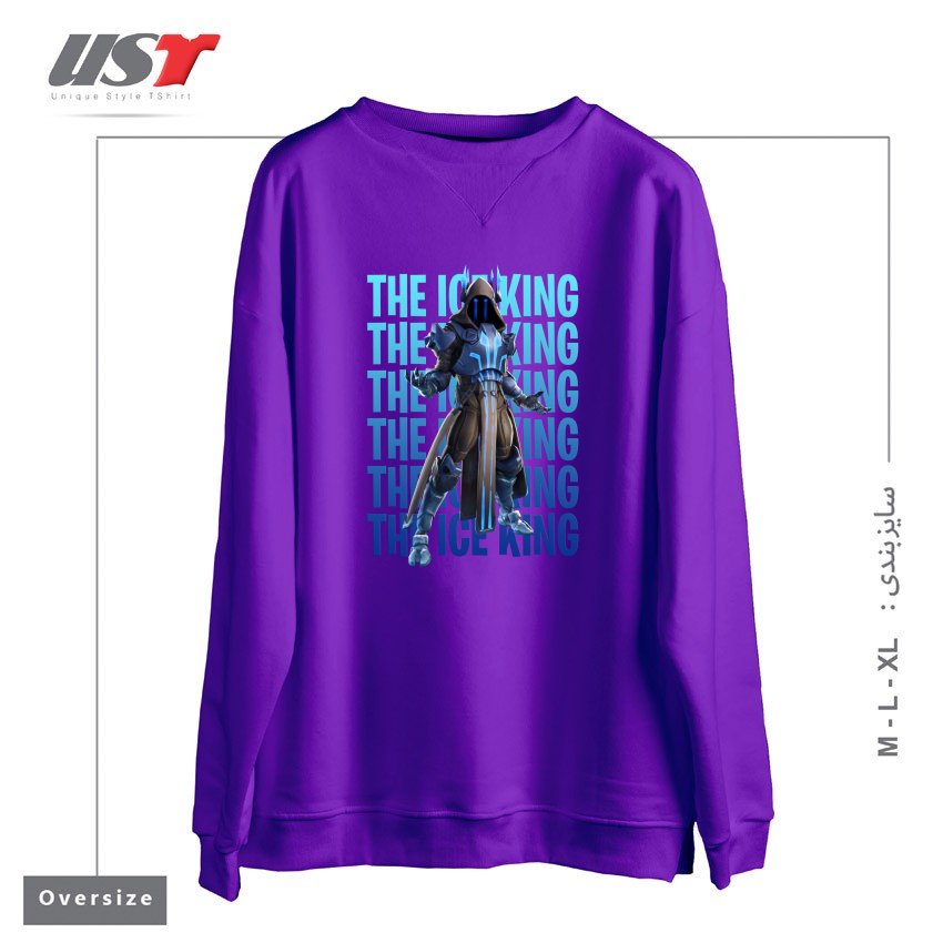 طرح THE ICE KING سوییشرت اورسایزرنگ بنفش