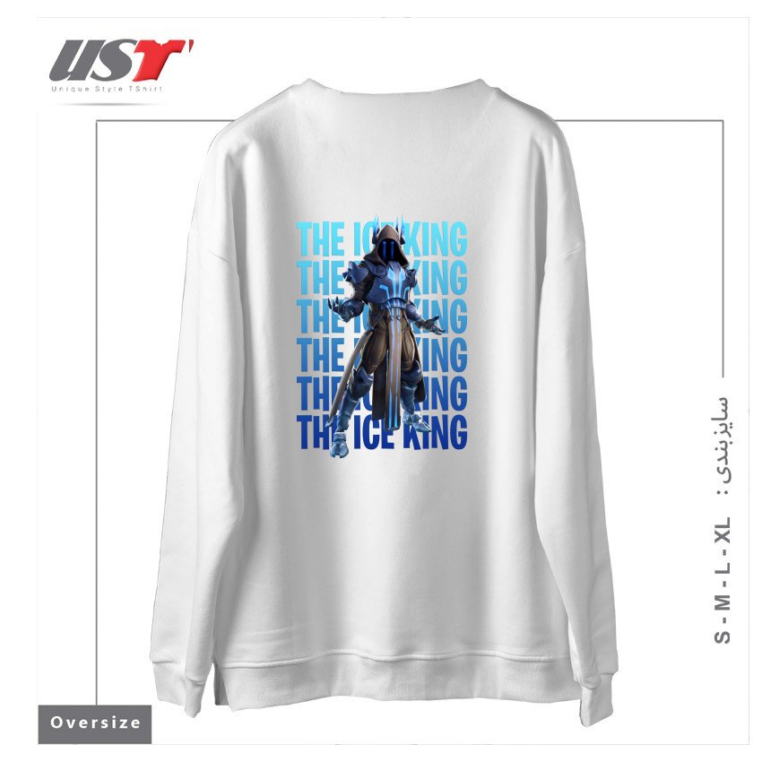 طرح THE ICE KING سوییشرت اورسایزرنگ سفید