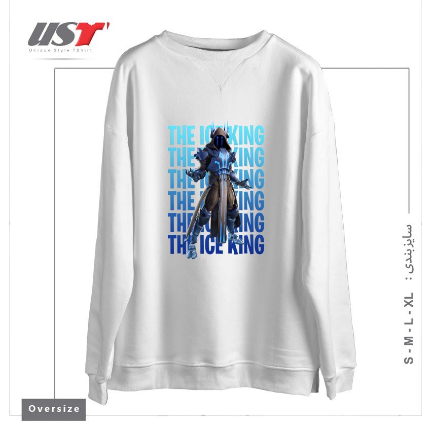 طرح THE ICE KING سوییشرت اورسایزرنگ سفید