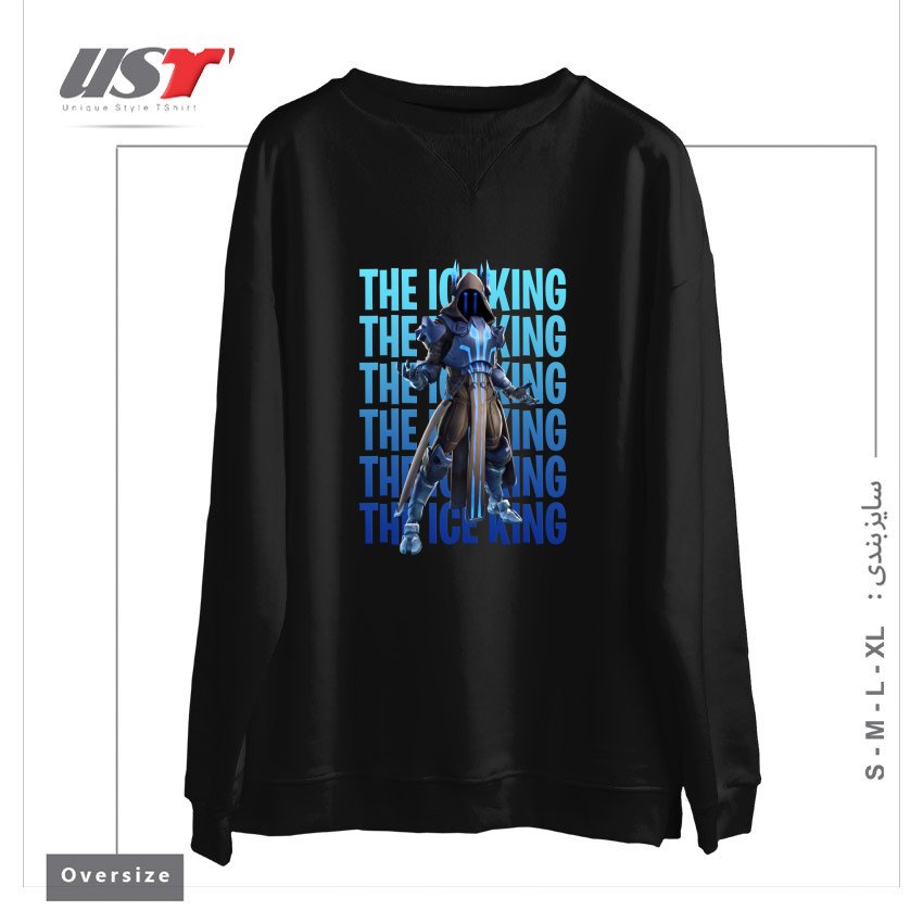 طرح THE ICE KING سوییشرت اورسایزرنگ مشکی