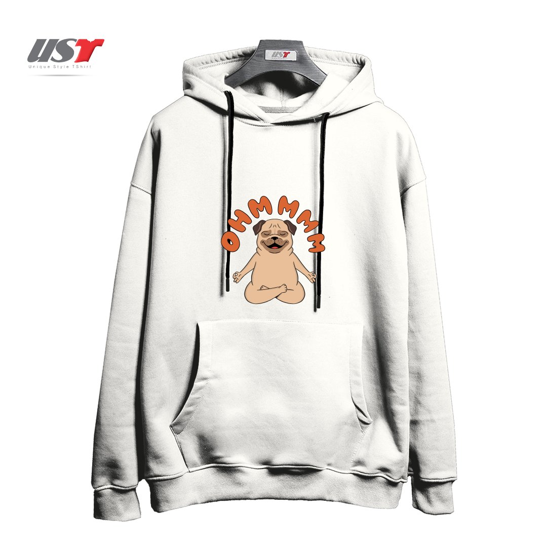 طرح DOG1 هودی اورسایزرنگ سفید