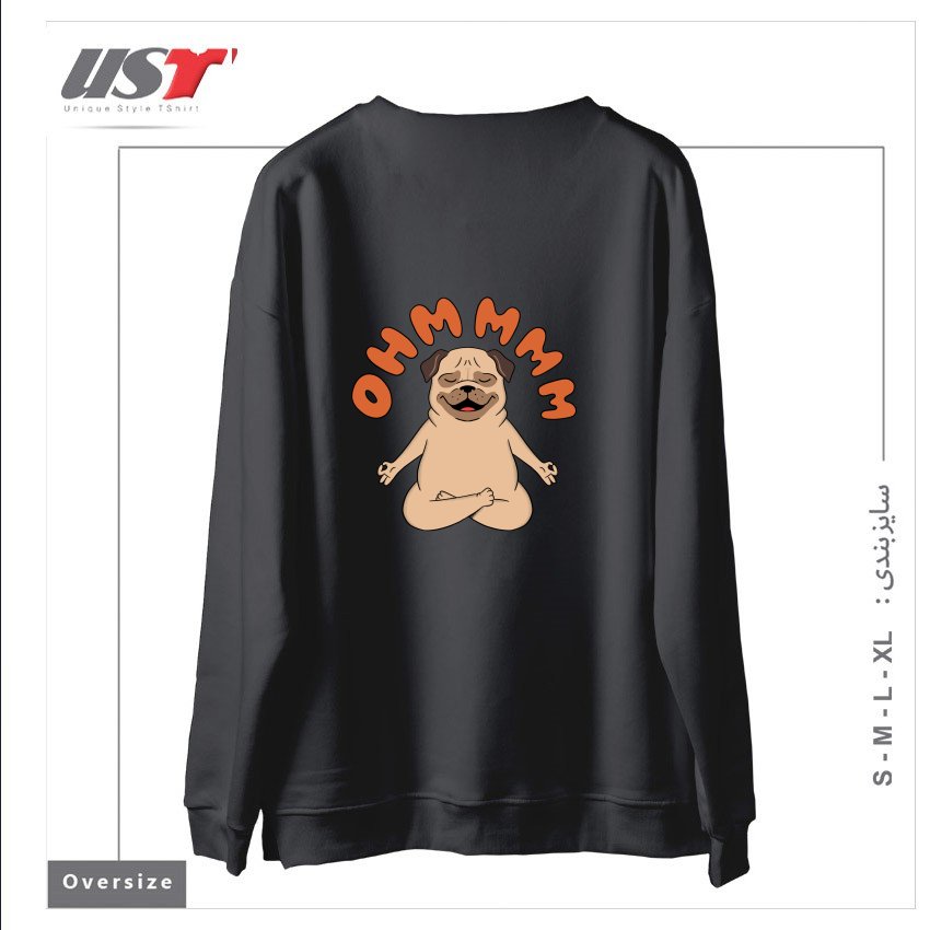طرح DOG1 سوییشرت اورسایزرنگ دودی