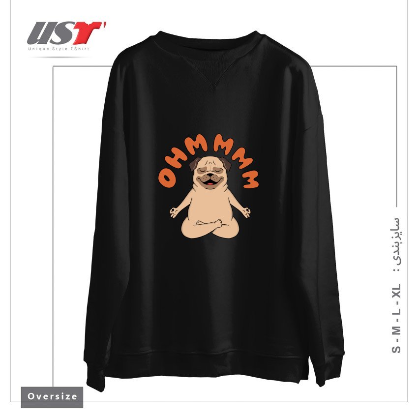 طرح DOG1 سوییشرت اورسایزرنگ مشکی