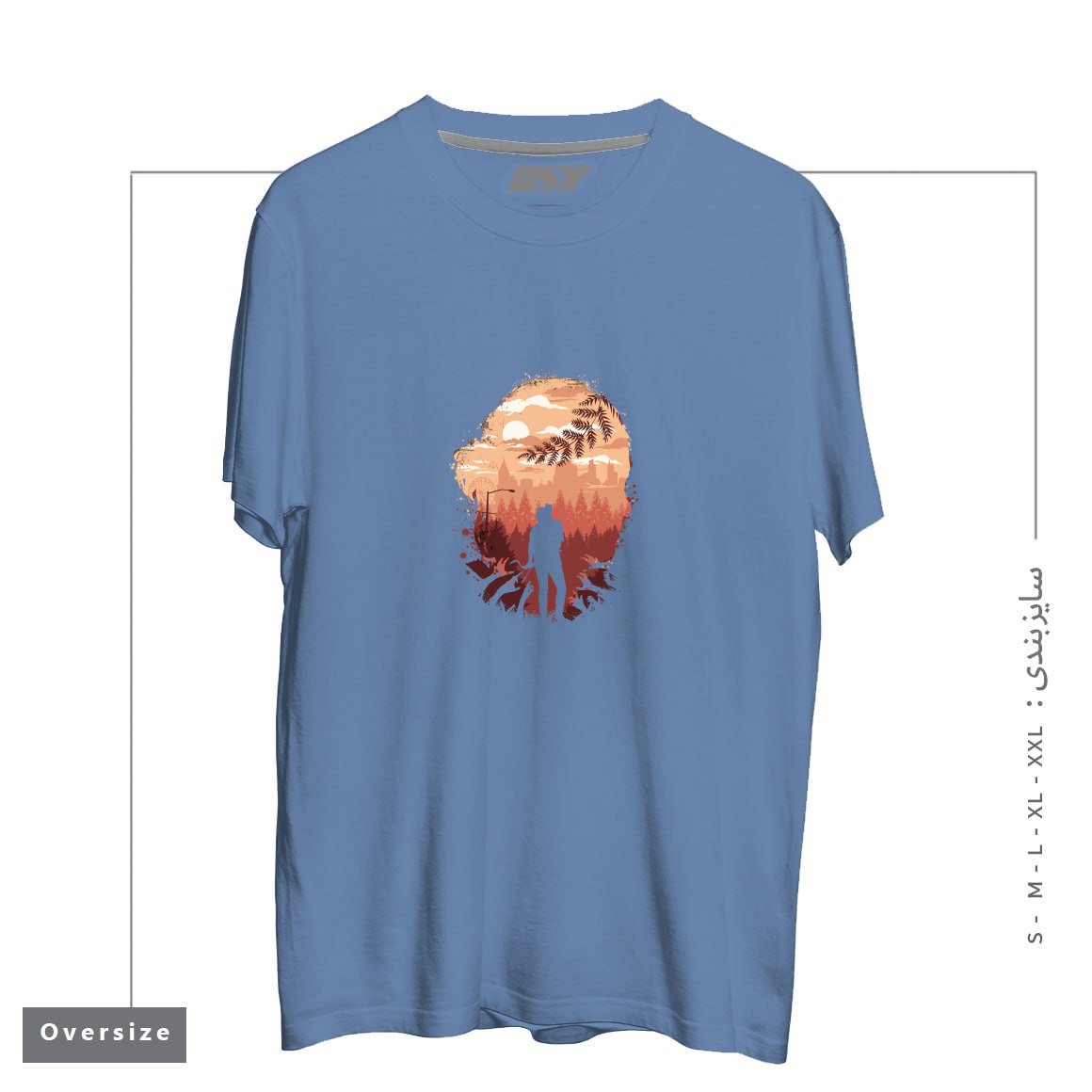 طرح LAST OF ME تیشرت اورسایزرنگ آبی نفتی