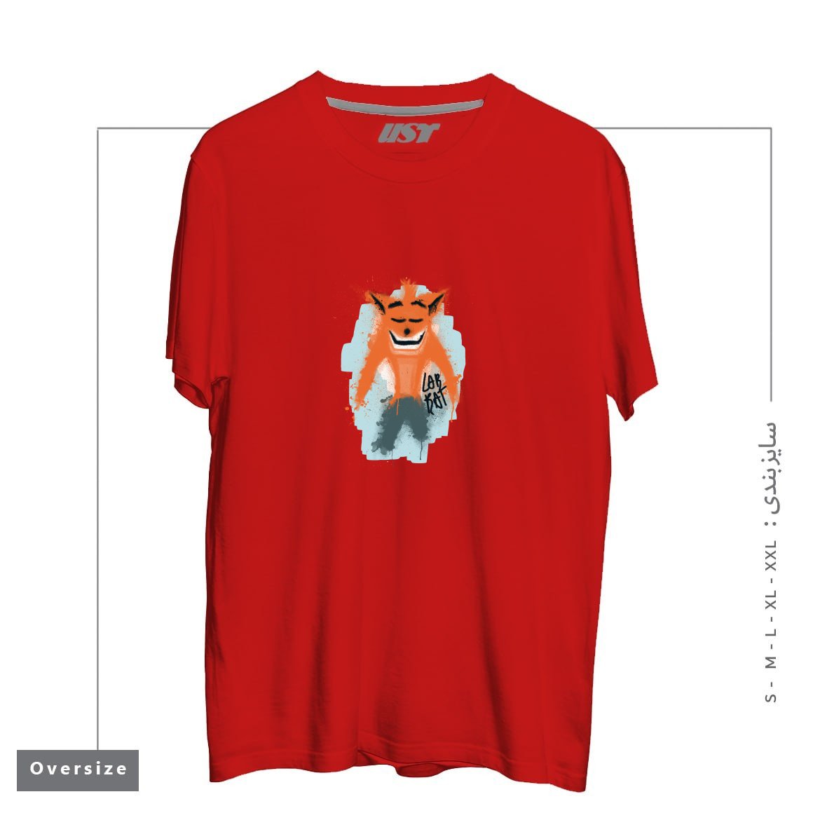 طرح LAB RAT تیشرت اورسایزرنگ قرمز