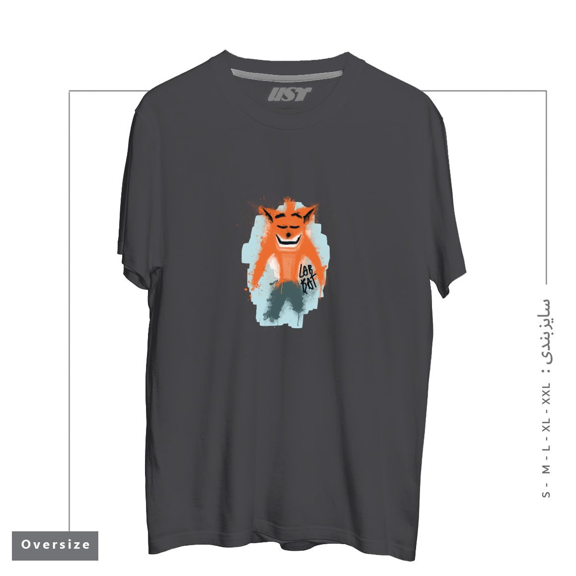 طرح LAB RAT تیشرت اورسایزرنگ دودی