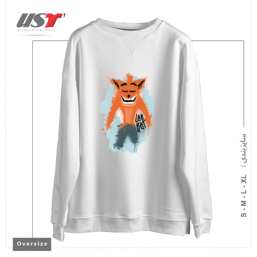 طرح LAB RAT سوییشرت اورسایزرنگ سفید