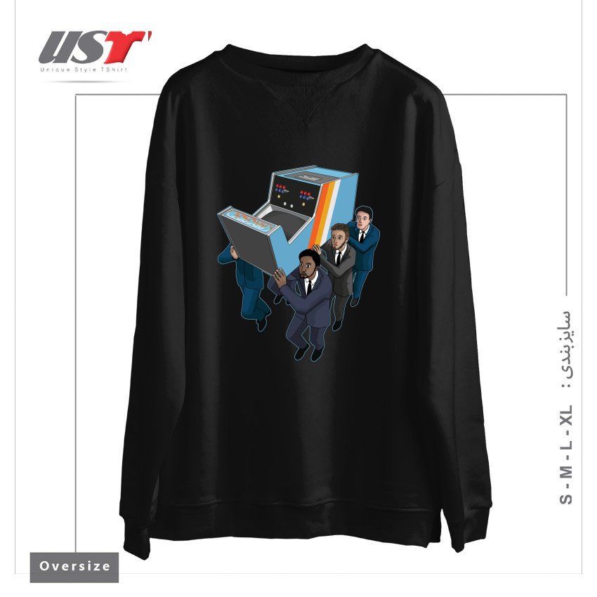 طرح GAME OVER2 سوییشرت اورسایزرنگ مشکی