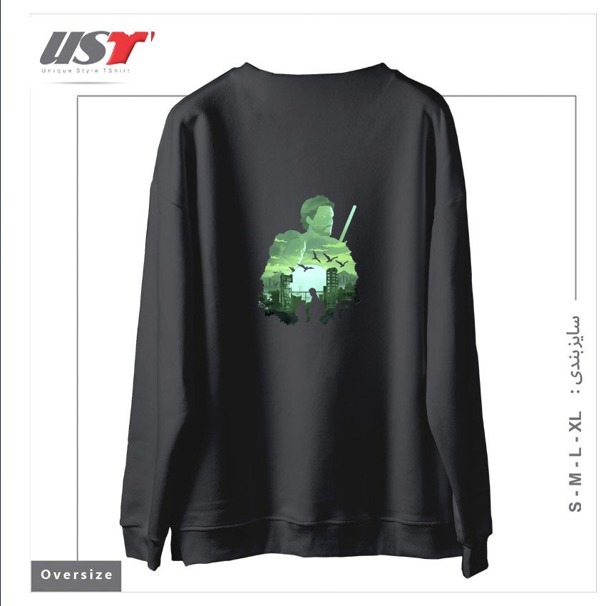 طرح ICONIC SUNSET سوییشرت اورسایزرنگ دودی