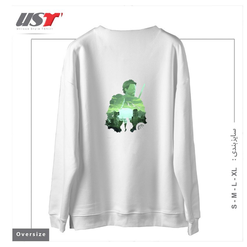 طرح ICONIC SUNSET سوییشرت اورسایزرنگ سفید