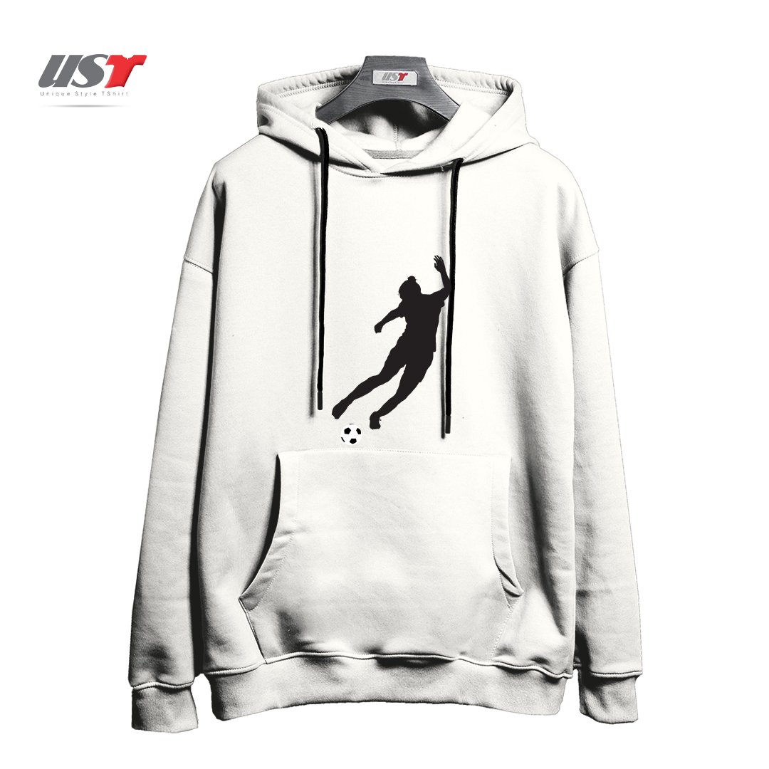 طرح WHAT A KICKER هودی اورسایزرنگ سفید