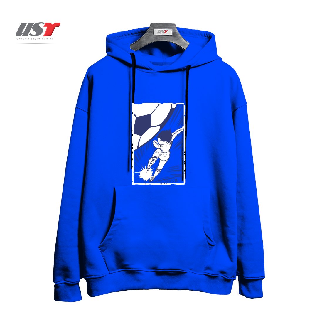 طرح TSUBASA هودی اورسایزرنگ آبی شالی