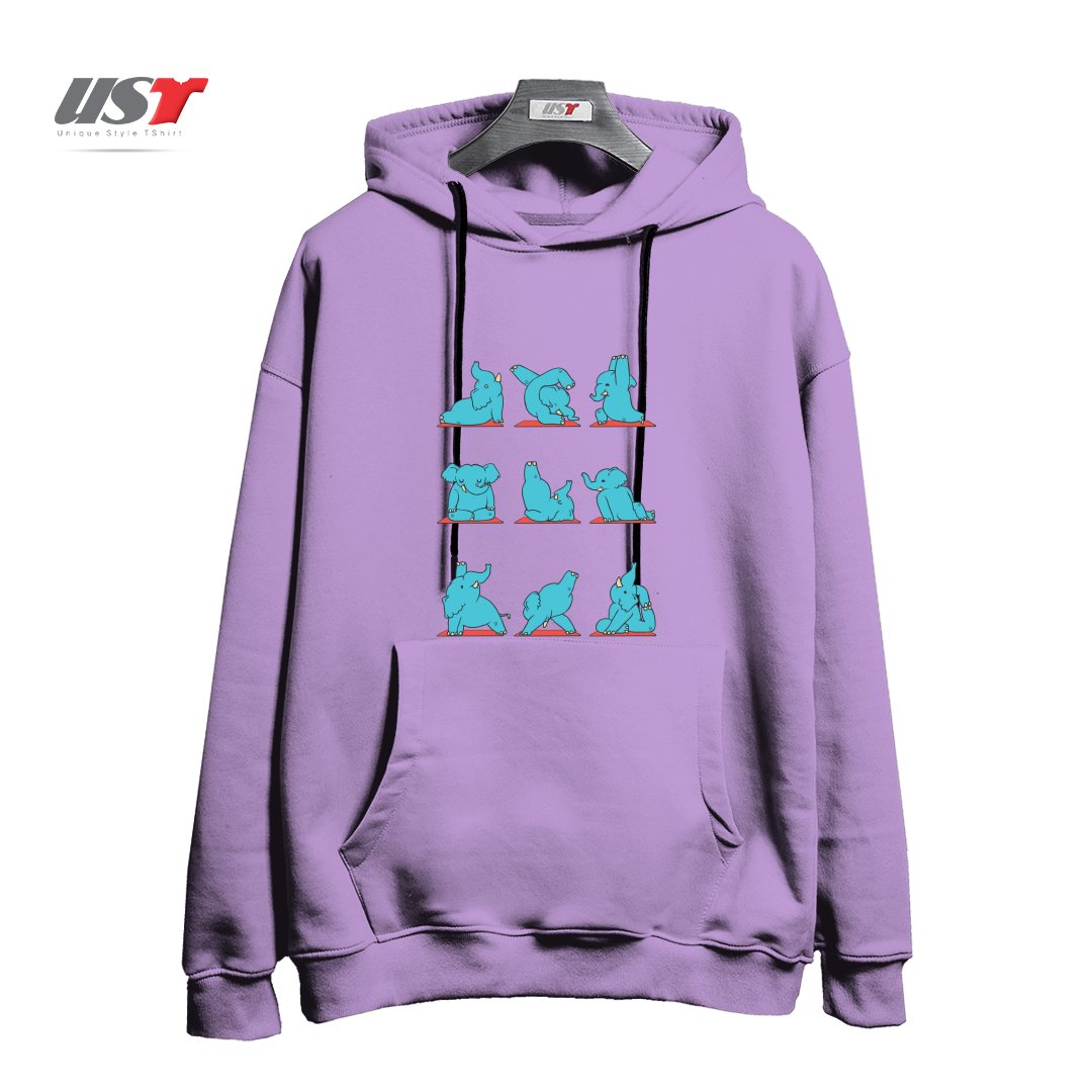 طرح ELEPHANT YOGA هودی اورسایزرنگ یاسی