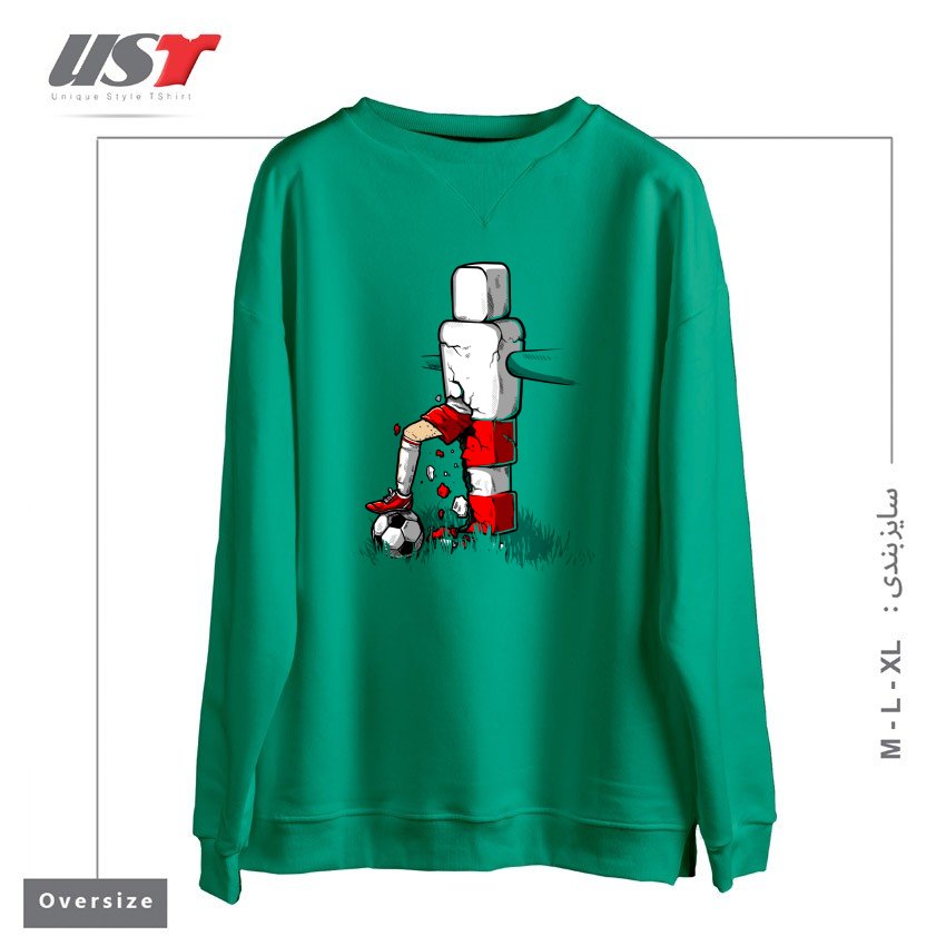 طرح STEP OUT OF LINE سوییشرت اورسایزرنگ سبز سدری