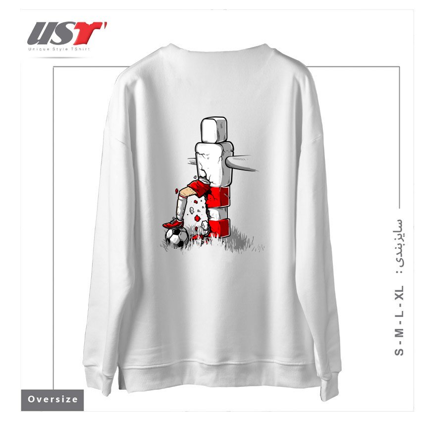 طرح STEP OUT OF LINE سوییشرت اورسایزرنگ سفید