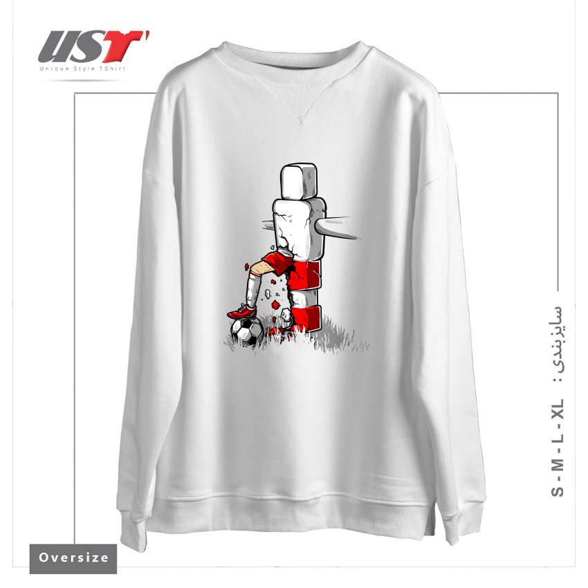 طرح STEP OUT OF LINE سوییشرت اورسایزرنگ سفید