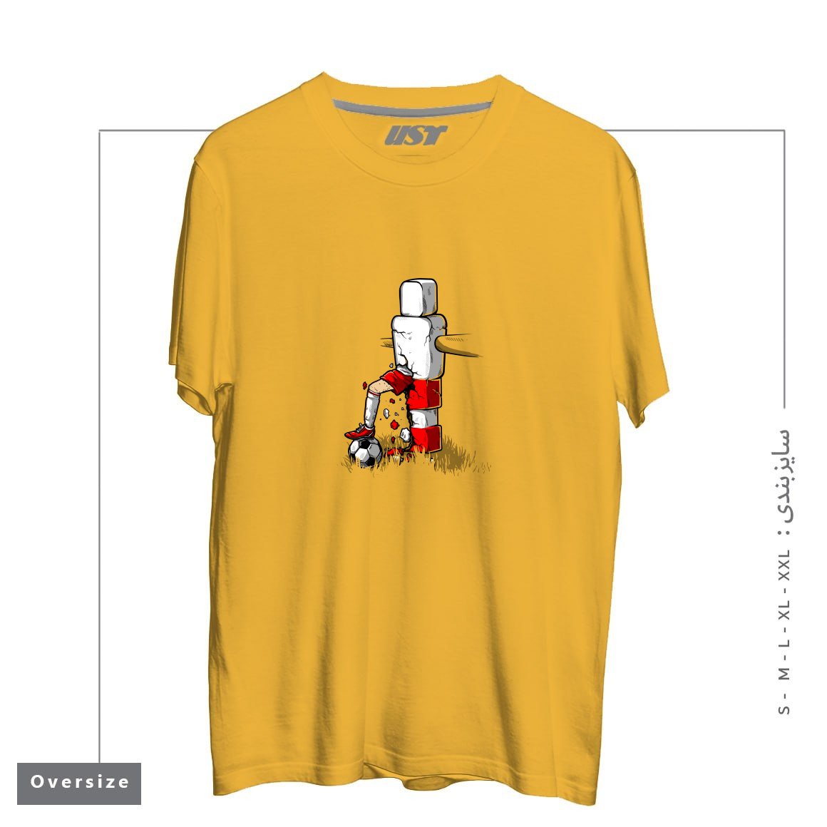 تیشرت اورسایز طرح STEP OUT OF LINE