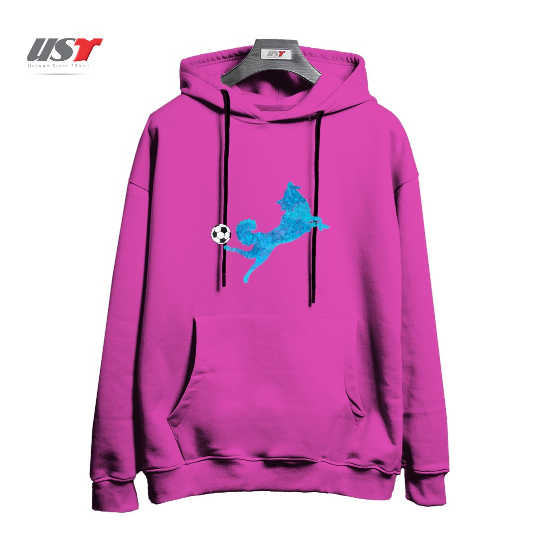 طرح SOCCER DOG2 هودی اورسایزرنگ صورتی