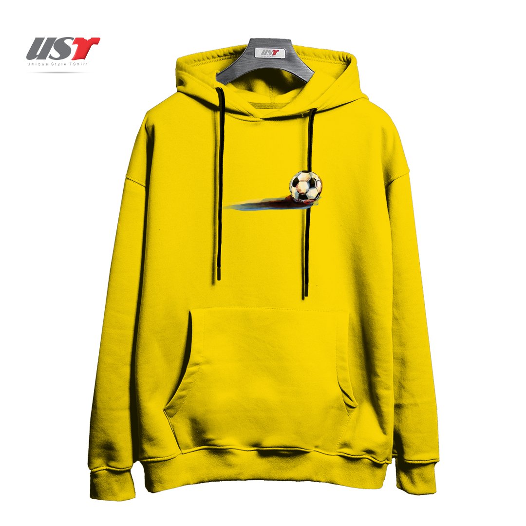 طرح SOCCER BALL هودی اورسایزرنگ زرد