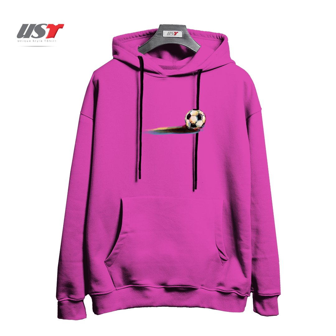 طرح SOCCER BALL هودی اورسایزرنگ صورتی