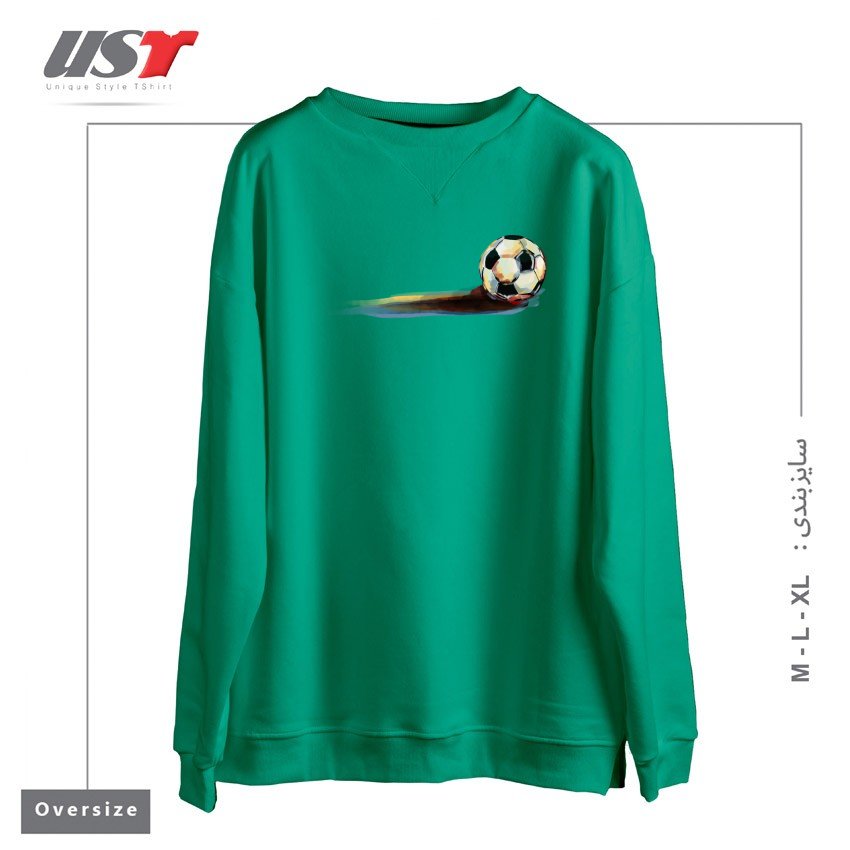 طرح SOCCER BALL سوییشرت اورسایزرنگ سبز سدری