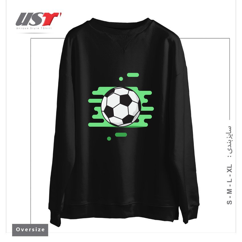 طرح SOCCER (FOOTBALL) BALL2 سوییشرت اورسایزرنگ مشکی