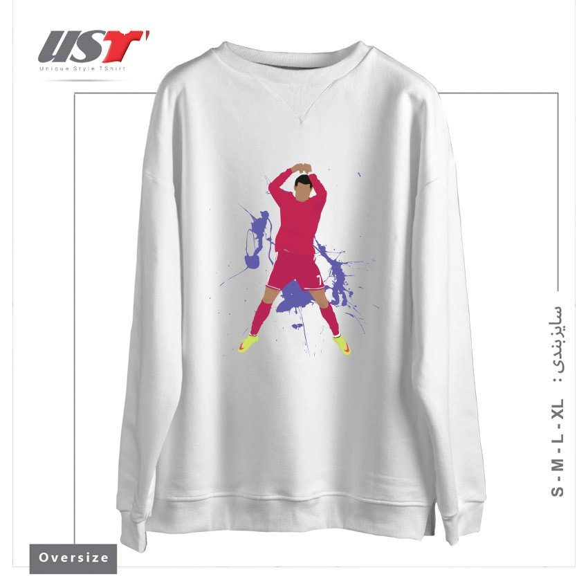 سوییشرت اورسایز طرح SIIIIIIIIUUUUUUUUUU (CRISTIANO RONALDO)