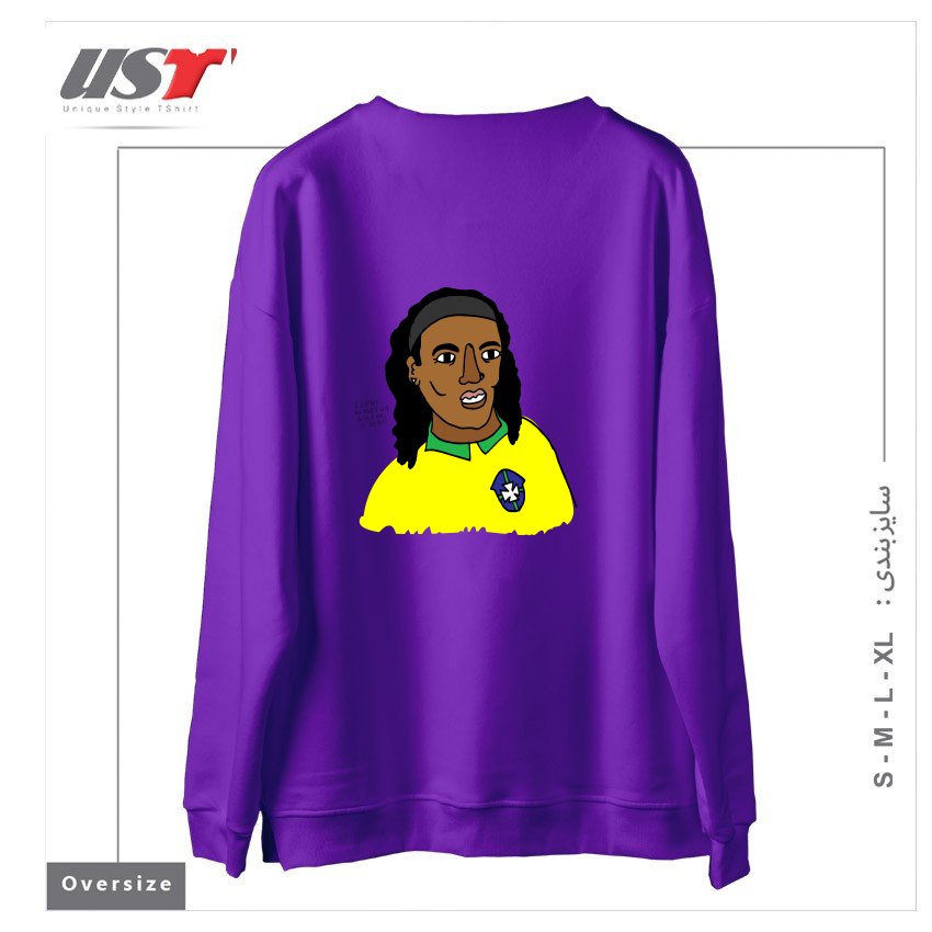 طرح RONALDINHO BRAZIL FOOTBALL T SHIRT سوییشرت اورسایزرنگ بنفش