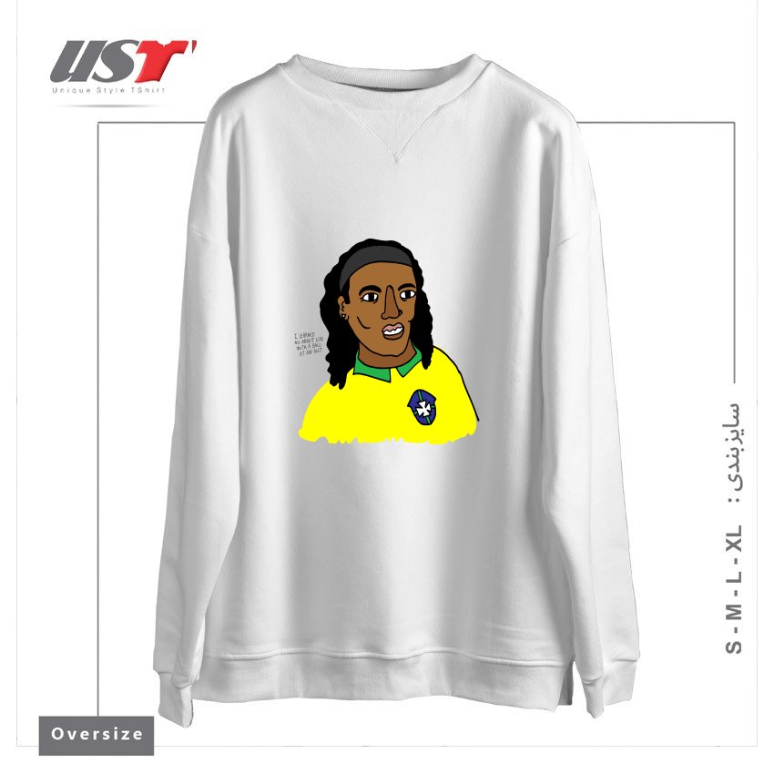 سوییشرت اورسایز طرح RONALDINHO BRAZIL FOOTBALL T SHIRT