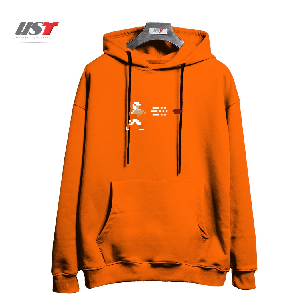 طرح RETRO BOWL QB THROW هودی اورسایزرنگ نارنجی