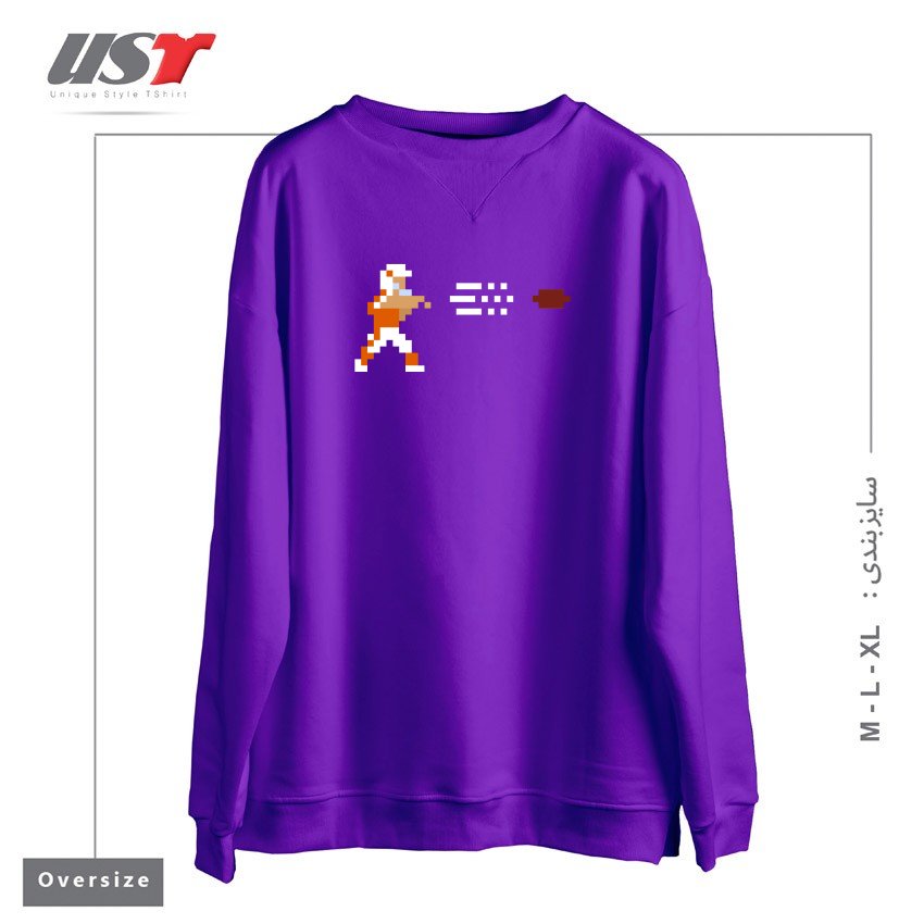 سوییشرت اورسایز طرح RETRO BOWL QB THROW