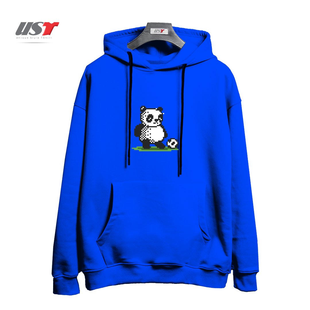 طرح RETRO ROBERTO FIRMINO هودی اورسایزرنگ آبی شالی