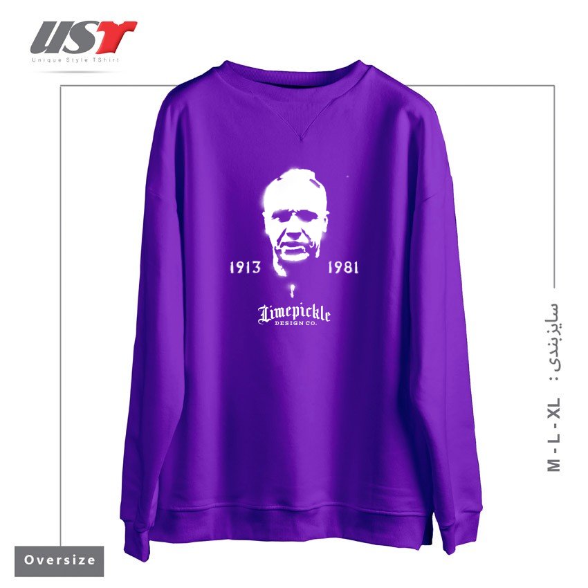 طرح MR SHANKLY سوییشرت اورسایزرنگ بنفش