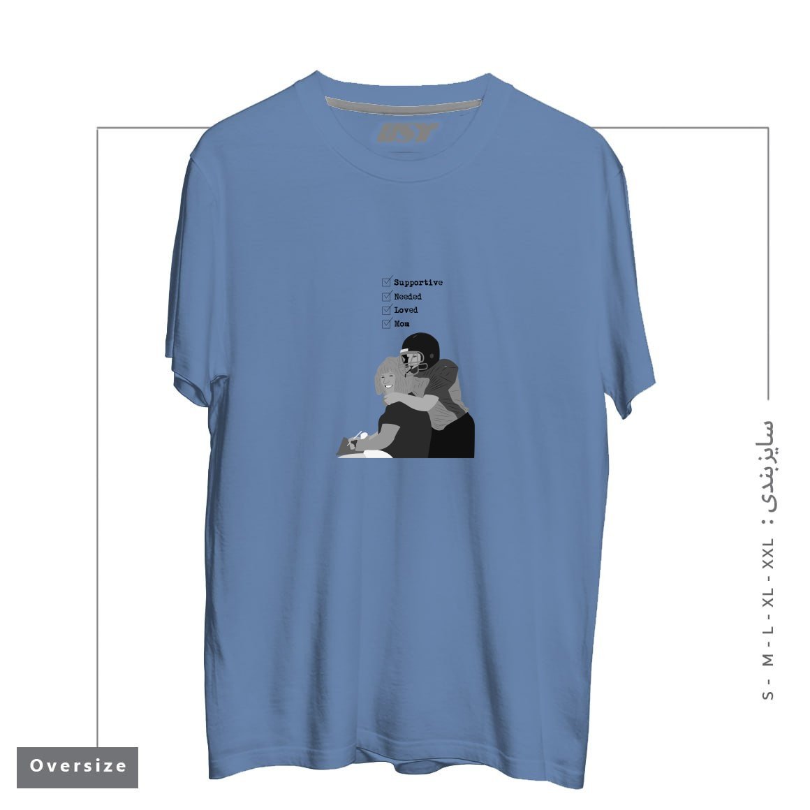 تیشرت اورسایز طرح MOM